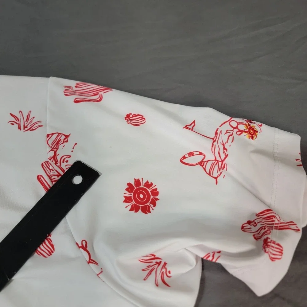 Bad Birdie‎ Golf SS White & Red Polo Shirt Size XL 